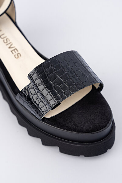 exclusives.ro Sandale Belle - Croco Black