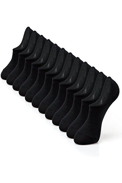 BLACK SWALLOW Men's Black Cotton 12-Piece Booties Socks