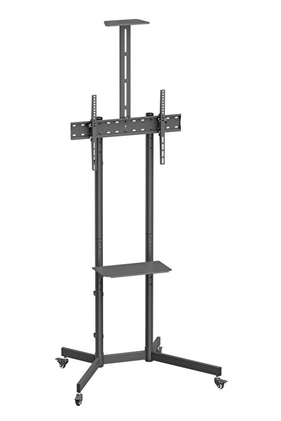 Brateck βάση δαπέδου τηλεόρασης T1042T, 37-70" έως 45kg, με ράφια & ροδάκια