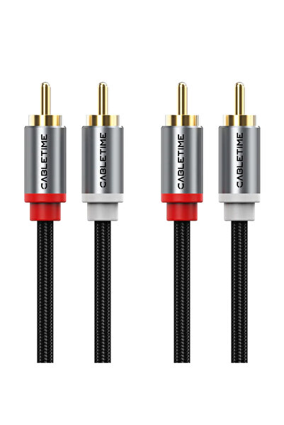 Cabletime καλώδιο ήχου 2x RCA σε 2x RCA CT-RCA, 3m, μαύρο