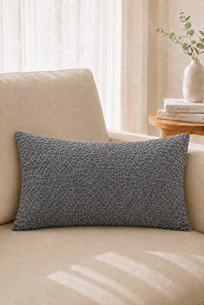 Rolivs وسادة زخرفية ذات ملمس طبيعي 30x50 سم - بازلت