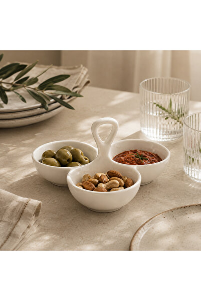 PALU GASTRO Porcelain Snack Bowl and Sauce Bowl with Handles - 15 cm
