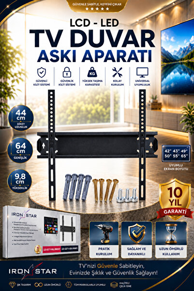IRONSTAR TV Duvar Askı Aparatı / LCD LED TV Askı Aparatı / Sabit TV Askı Apar...