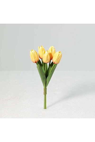 Danube Home Fernza Artificial Yellow Tulip Bouquet Decorative Flower Arrangem...