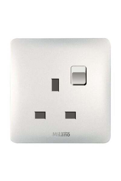 Danube Home مقبس كهربائي مفرد ميلانو 13 أمبير مع مؤشر LED