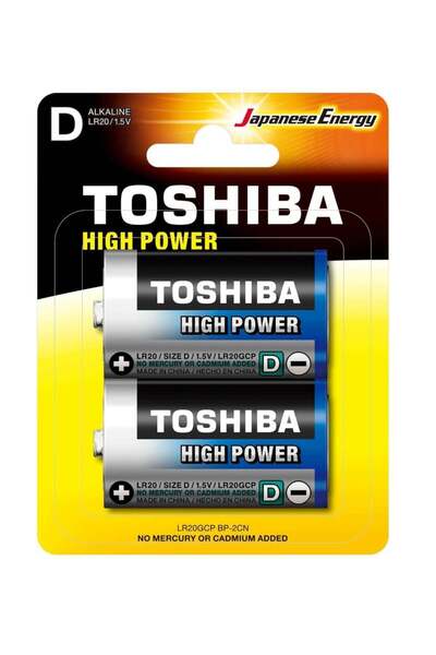 OEM Set 2 baterii TOSHIBA LR20 D 1.5V Alcaline de mare putere, performanță ri...