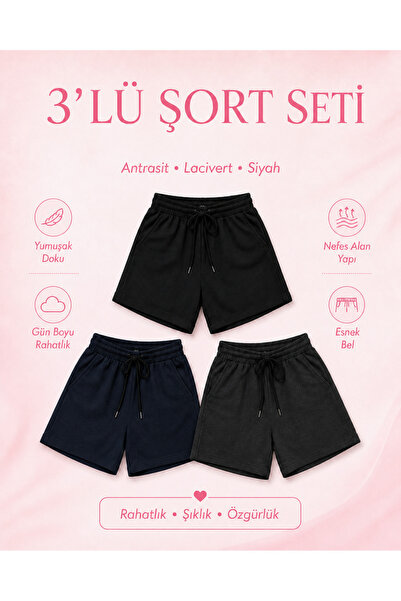 don-x |   Women's Shorts Capri Super 3-Piece Set Anthracite, Black, Navy Blue...