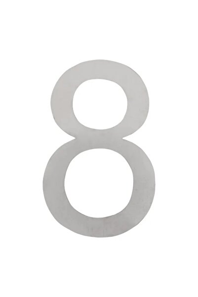 OEM Numar metalic usa, cifra 8, autoadeziv, inox, 75 mm, Bossram
