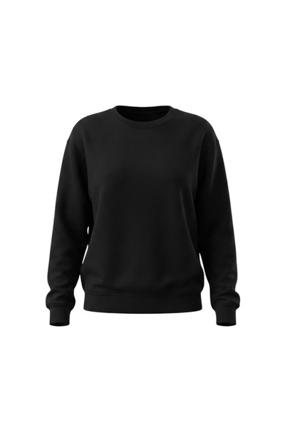 SAAT TEKSTİL Black Sweatshirt |   Crew Neck, Comfortable Cut for Everyday Use