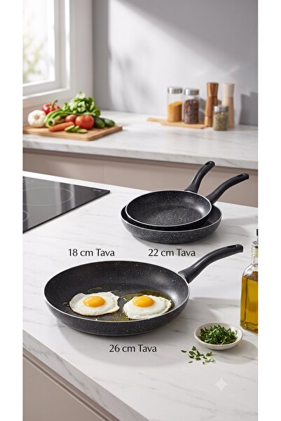 Bonera Montella Vivo Granite Pan Set 3 Pieces (18-22-26cm)