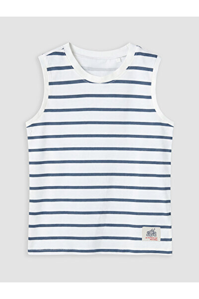 LC Waikiki Lcw Kids Ecru Boys' Striped Undershirt