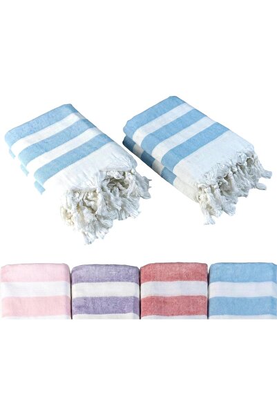 Yıldızan Tua Shop Mavi 4'Lü - 90 X 180 cm - Thin & Transparent - Silky Soft P...