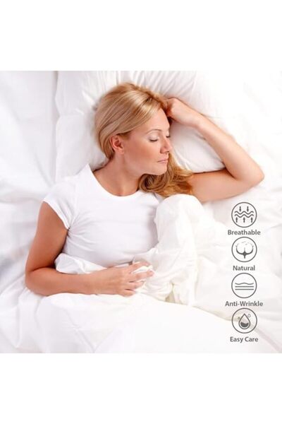 Yıldızan Msa Shop Aee ®   2 Pieces Single Cotton Elastic Sheet and Pillowcase...