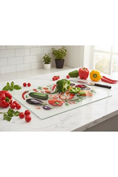 Yıldızan Msa Shop Heat Resistant Tempered Glass Cutting Board and Presentatio...