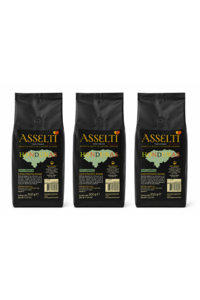 Asselti Set 3 x Cafea Honduras 100% Arabica boabe întregi, origine unică, 500...