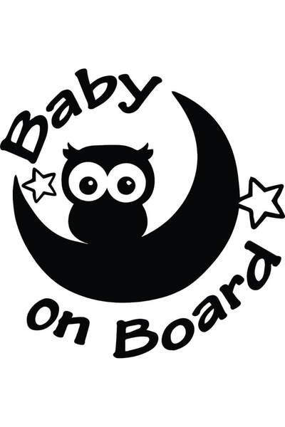 Amo-Stickers Sticker Baby on Board Bufnita 25cm Alb