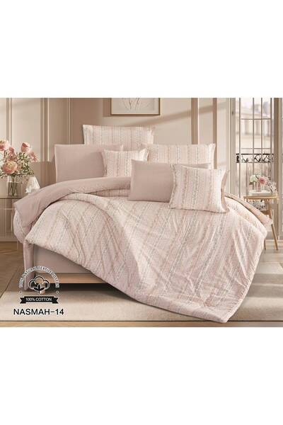 REDROSE COLOR 100% Cotton Double Summer Bedspread - Fixed Filling Quilt - Nef...
