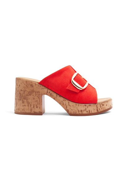 Mamito Ayakkabı Frm 704 Gold Buckle Detailed Wedge Heeled Slippers