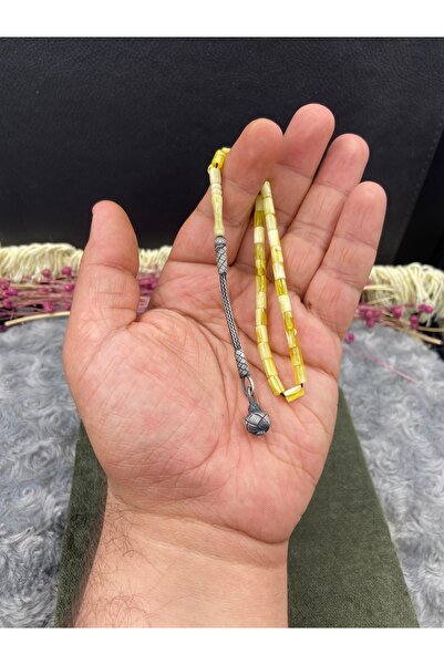 Kttesbihaksesuar 4x7 mm BİLEK BOY KATALİN TESBİH 1000 AYAR GÜMÜŞ KAZAZ PÜSKLLÜ