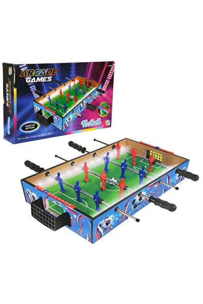 welcomein Ahşap LED Işıklı Mini Futbol Masası 50 x 30 cm, Masaüstü Langırt Oy...