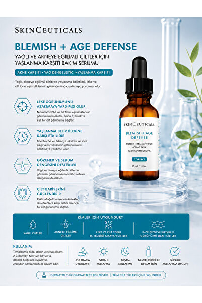 SkinCeuticals Blemish + Age Defense Anti-Acne Care Serum 30 ml - Anti-Aging a...