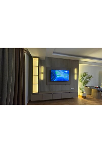 AGT Cam dolaplı Tv ünitesi full set 350x235