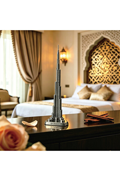 NUJET Dubai Burj Khalifa metal ornaments Middle East landmark building model ...