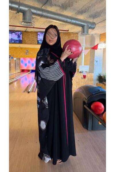 dar laha abaya Abaya D 5120 - with Cobra Crepe fabric with chiffon and lace o...