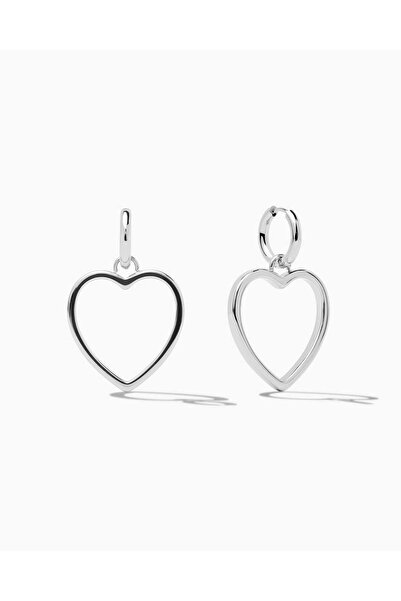 OYRE Silver Color Modern Heart Earrings