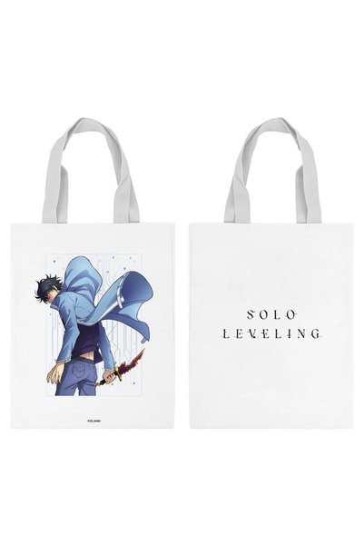 Sakami merchandise , Geanta tote textil cu print Sung Jinwoo, licentiata Solo...