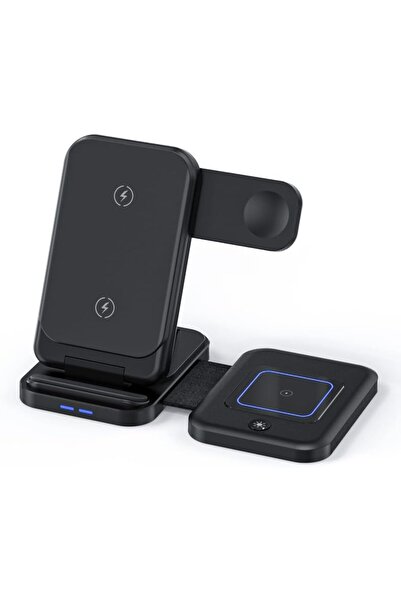 HXD Zoomlion 3-in-1 Magnetic Wireless Charger 15W Foldable Fast Charging Stat...