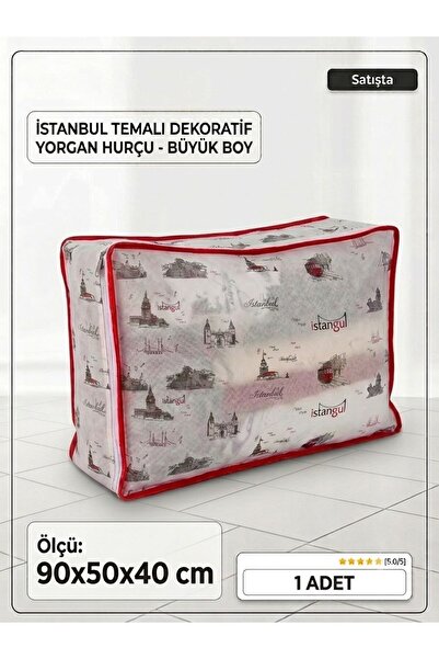 Yarençeyiz İstanbul Desenli Büyük Boy Yorgan Hurcu | Baza Altı Ve Çekyat Tipi...