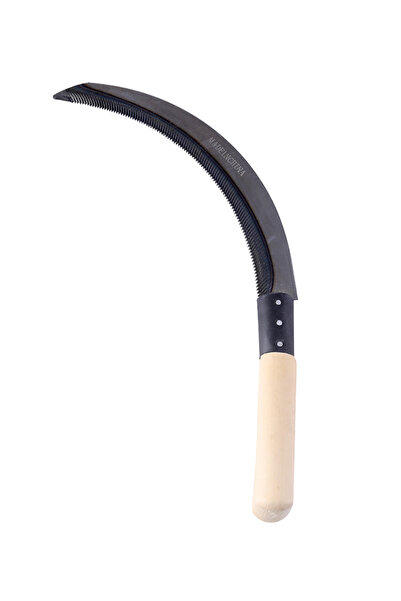 Lawazim 12-Inch Grass Sickle with Serrated Curved Blade for Weeding and Harve...
