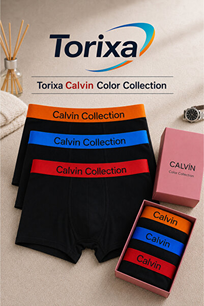 Torixa Calvin 3 Adet Likralı Kutulu Boxer
