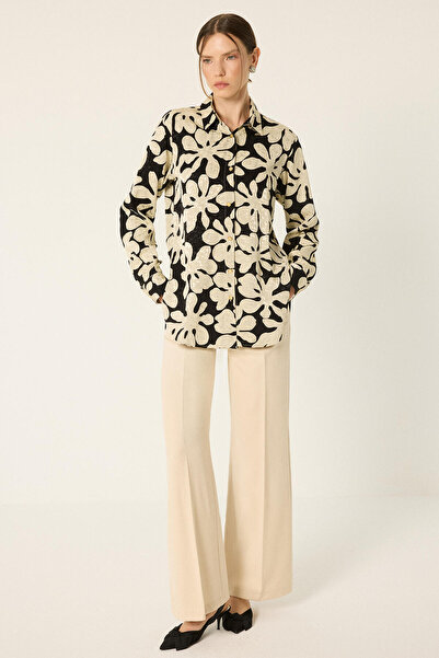 Touché Privé Jakarli Flower-Patterned Draped Shirt
