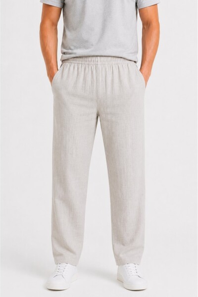 Mulberry Atlas Men's Muslin Trousers, Comfortable Fit, Elastic Waist, Lace-Up...