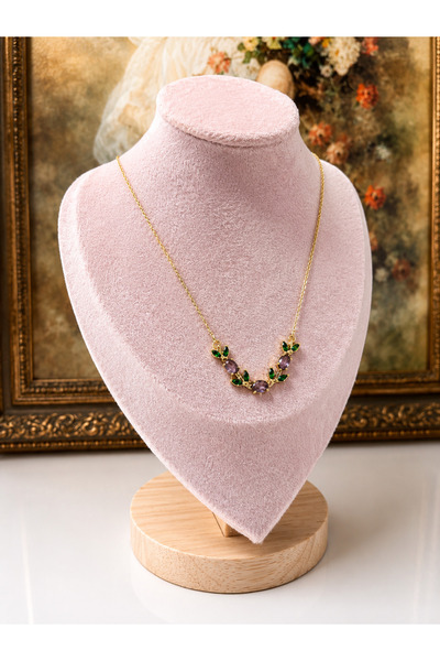 Gizemindünyası Purple Stone Lavender Garden Tulip Necklace