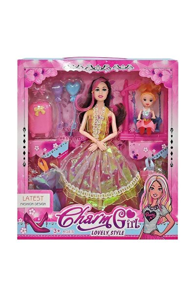 ToyMarkt Κούκλα 29 εκ. & Κούκλα μωρό σε Κούνια, με Αξεσουάρ 32x30x5 εκ. 922118