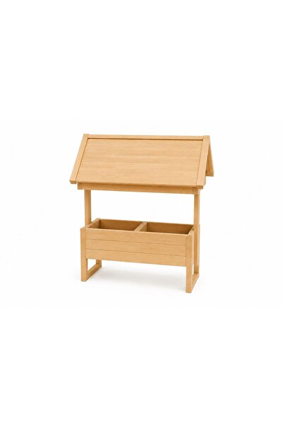 Ahşap Çatılı Saksı & Mama Standı - Çok Amaçlı Bahçe Dekor Ürünü 80x40x100cm