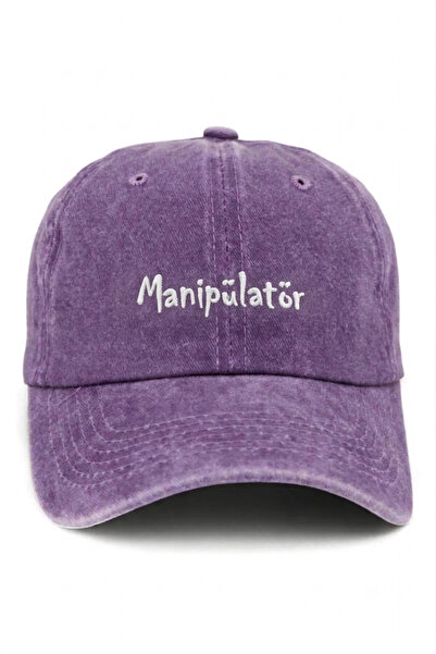 ŞapkaMania "Manipulator" Written Purple Embroidered Washable Vintage Unisex Hat
