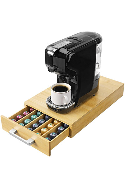 Navaris Suport pentru 60 de capsule de cafea, din bambus, 38,5 x 23,5 x 6 cm,...