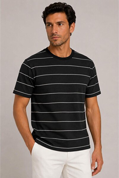 CLASSİCS MEN Ανδρικό ριγέ μπλουζάκι με κοντό μανίκι Gewer Crew Neck 7743