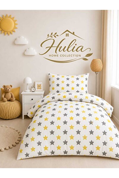 hulia home Elastic Sheet Duvet Cover Set Single Size Cotton Star Pattern Soft...