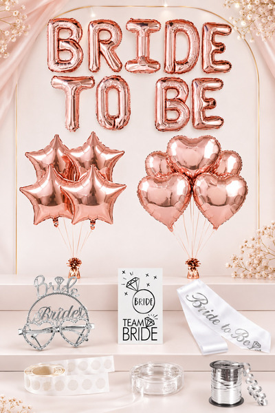 Doğasüs Bride To Be Bekarlığa veda partisi seti rose gold Lüks set