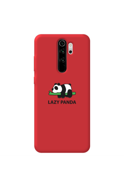 Other Xiaomi Redmi Note 8 Pro Lazy panda Red Colored Silicone TPU Θήκη