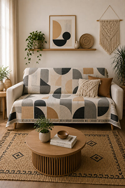 GECE HOME Çok Amaçlı Modern Bohem Kadife Koltuk Örtüsü,Çekyat Örtüsü Piknik Ö...