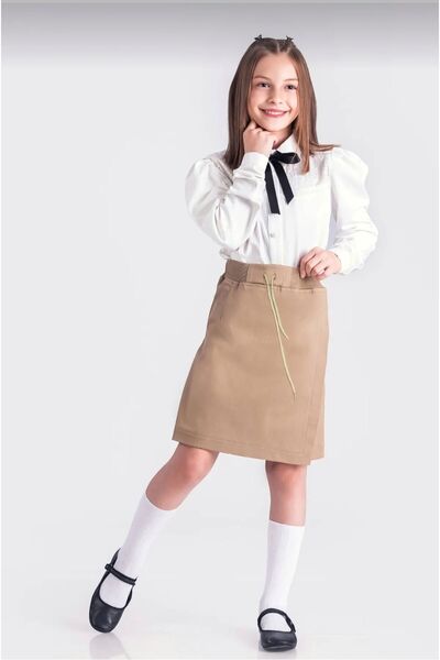 ÇLM STORE Girl's Ribbed School Shorts Skirt