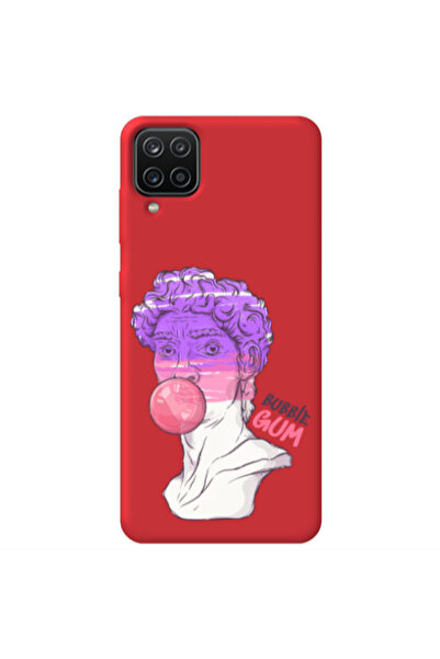 Other Samsung A12 Pin Bubble Red Colored Silicone TPU Θήκη