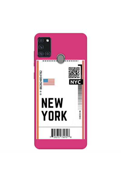 Other Samsung A21S New York NYC Fuchsia Colored Silicone TPU Θήκη