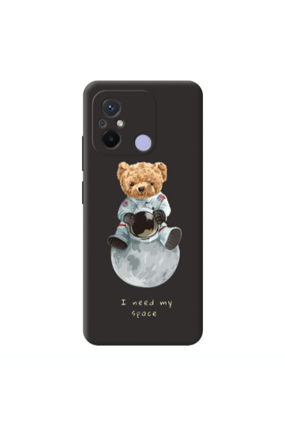 Other Xiaomi Redmi 12C Bear in space Black Colored Silicone TPU Θήκη